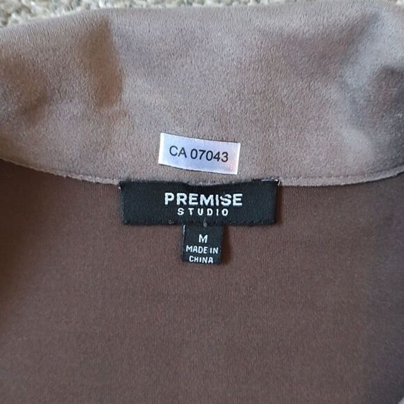 Premise Studio Size Medium Faux Leather‎ Polyester Blend Open Front Jacket - Picture 6 of 11